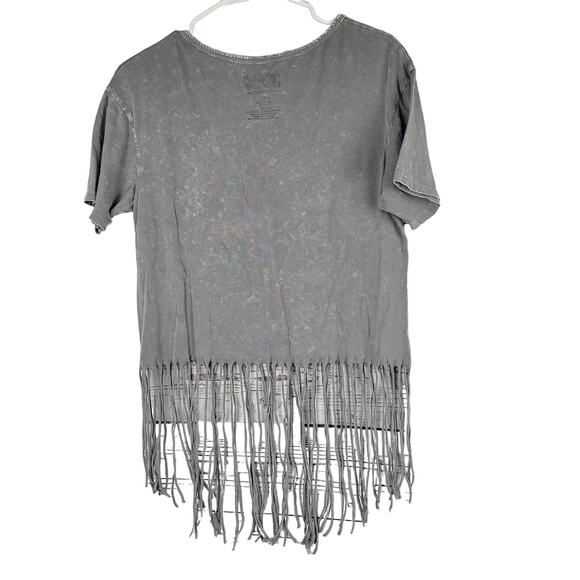 ACDC Gray Fringe Grunge Y2K Whimsygoth Graphic Short Sleeve Band Tee Womans Med - Picture 2 of 4